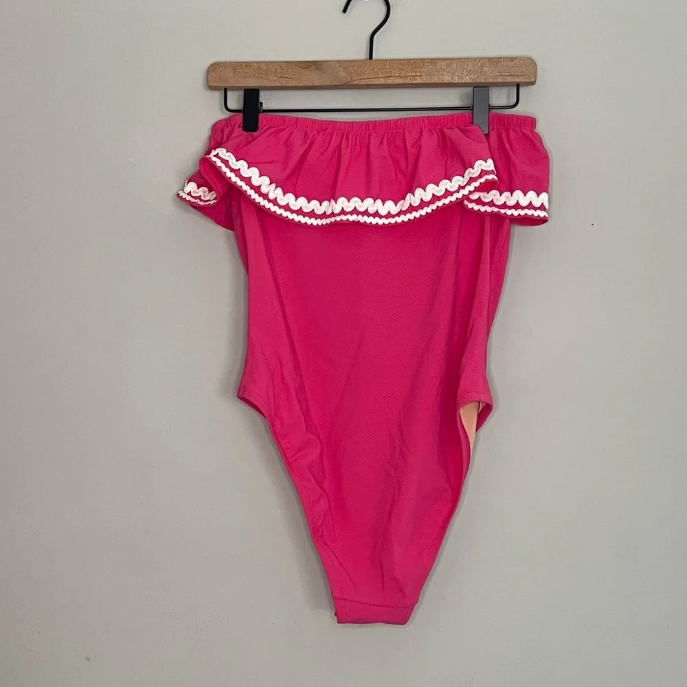 J. Crew Ruffle Bandeau One Piece with Rickrack size 4